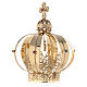 Crown for Our Lady of Fatima's statue with bullet, golden brass, diameter of 2 in s4