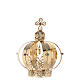 Crown for Our Lady of Fatima's statue with bullet, golden brass, diameter of 2 in s6