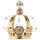 Crown for Our Lady's statue with bullet, golden brass, diameter of 5 in s1