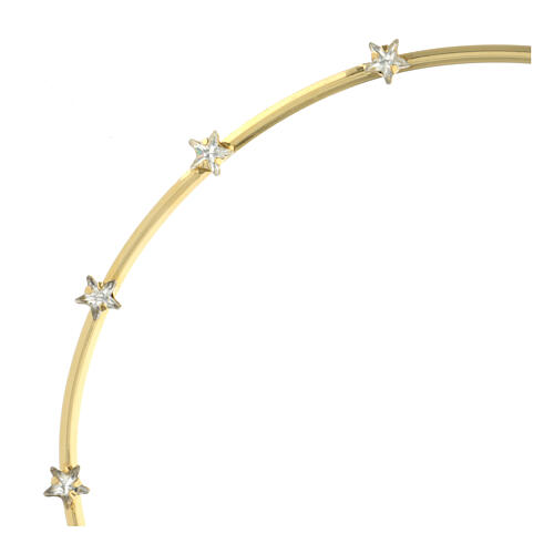 Auréola Nossa Senhora estrelas com pedras latão d. 11 cm 4