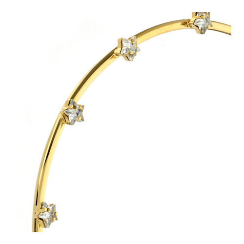 Brass halo, stars with rhinestones, 5.5 in 2