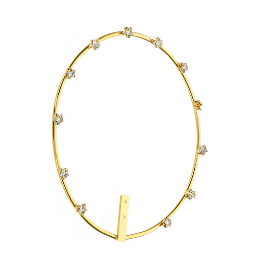 Brass halo, stars with rhinestones, 5.5 in 3
