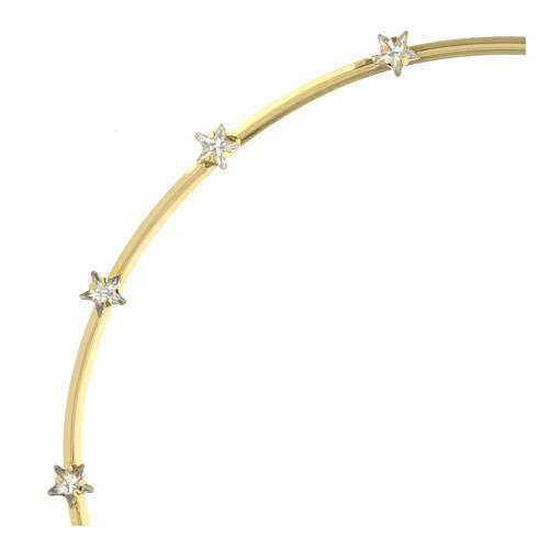 Brass halo, stars with rhinestones, 5.5 in 4