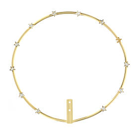 Brass star halo with rhinestones 14 cm