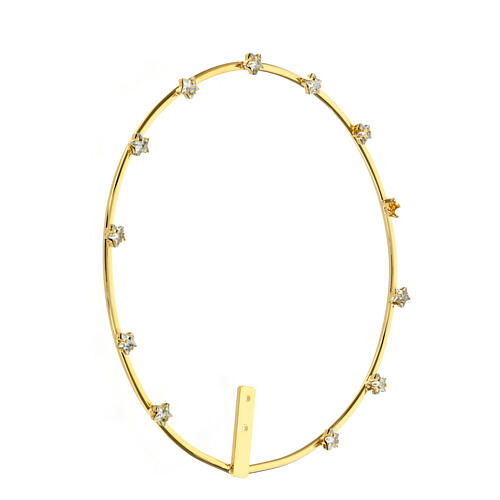 Brass star halo with rhinestones 14 cm 3