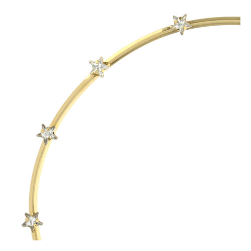 Brass star halo with rhinestones 14 cm 4