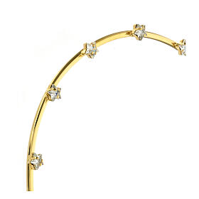 Brass halo with stars, rhinestones, 8 in