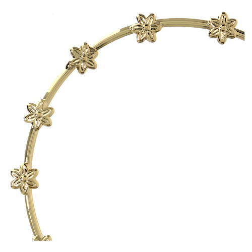 Halo with small 6 pointed stars, gold plated brass, 4 in 2