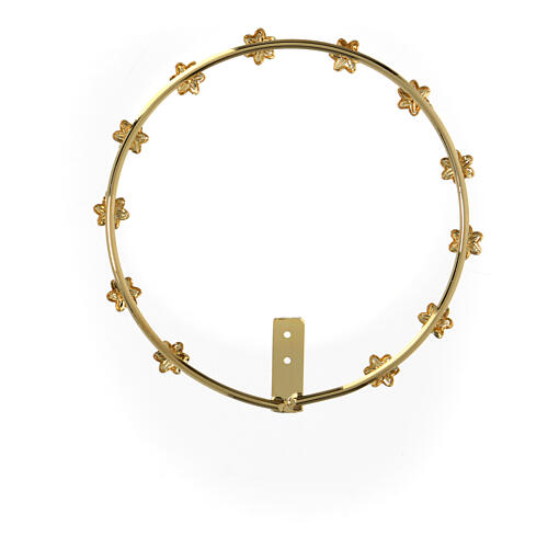 Halo with small 6 pointed stars, gold plated brass, 4 in 4