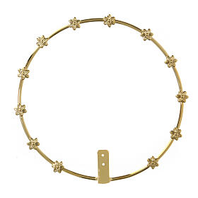 Halo with small 6 pointed stars, 5.5 in, gold plated brass