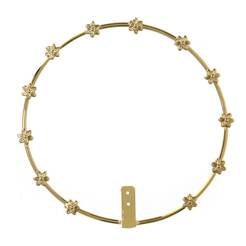 Halo with small 6 pointed stars, 5.5 in, gold plated brass 1