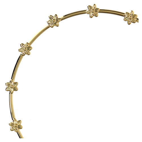 Halo with small 6 pointed stars, 5.5 in, gold plated brass 2