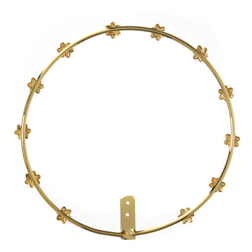 Halo with small 6 pointed stars, 5.5 in, gold plated brass 4