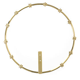 Halo with 12 small stars, 7 in, gold plated brass