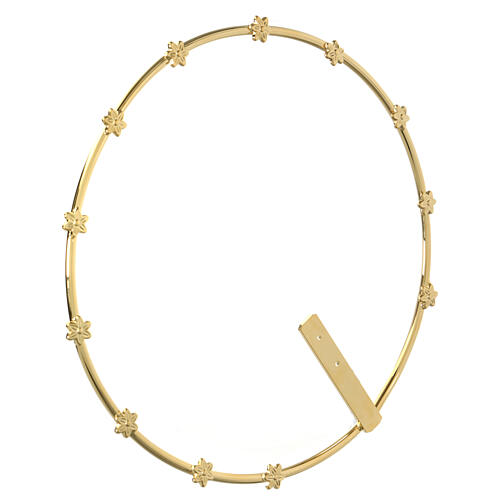 Halo with 12 small stars, 7 in, gold plated brass 3