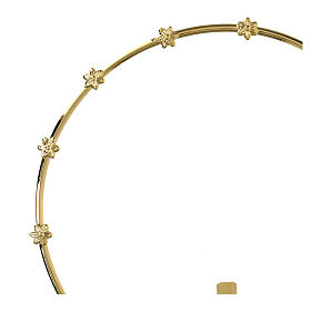 Mini star halo crown 18 cm golden brass
