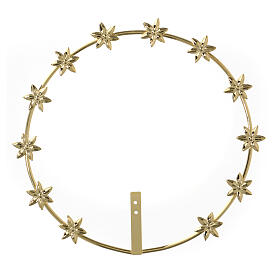 Heiligenschein mit Sternen aus goldfarbenem Messing, Ø 21 cm