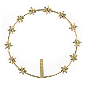 Halo with stars, 8 in, gold plated brass