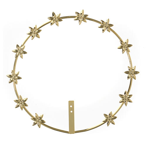 Halo with stars, 8 in, gold plated brass 1