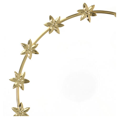 Halo with stars, 8 in, gold plated brass 2