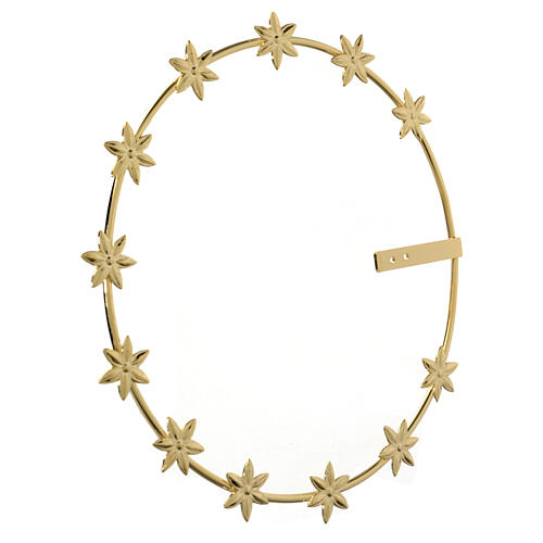 Halo with stars, 8 in, gold plated brass 3