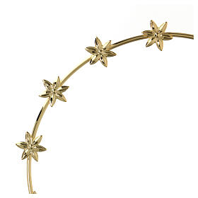 Halo with 6 pointed stars, 9 in, gold plated brass
