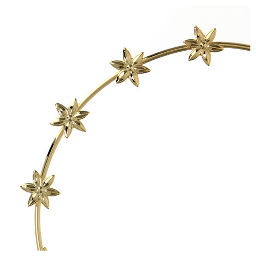 Halo with 6 pointed stars, 9 in, gold plated brass 2