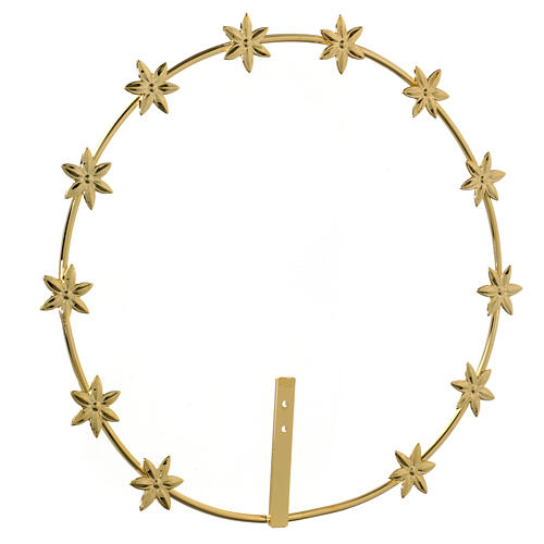 Halo with 6 pointed stars, 9 in, gold plated brass 3
