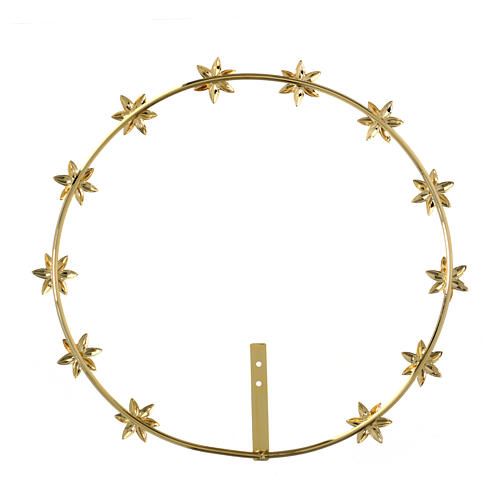 Halo with 6 pointed stars, 9 in, gold plated brass 4