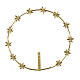 Halo with 6 pointed stars, 9 in, gold plated brass s1