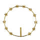 Halo with 6 pointed stars, 9 in, gold plated brass s4