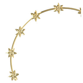 Halo of six pointed stars, gold plated brass, 10 in
