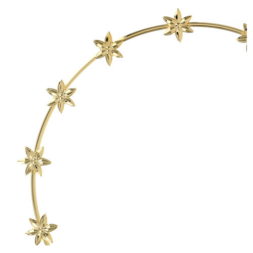 Halo of six pointed stars, gold plated brass, 10 in 2
