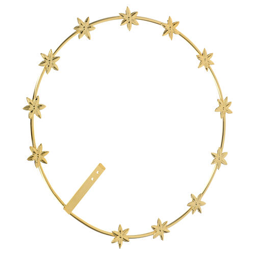 Halo of six pointed stars, gold plated brass, 10 in 3