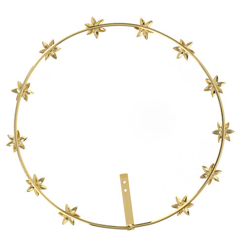 Halo of six pointed stars, gold plated brass, 10 in 4