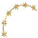 Corona de estrellas con cuentas strass 6 puntas latón dorado 25 cm s2