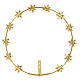 Corona de estrellas con cuentas strass 6 puntas latón dorado 25 cm s5