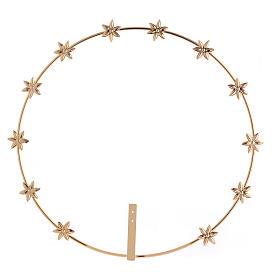 Heiligenschein mit Sternen aus goldfarbenem Messing, Ø 30 cm