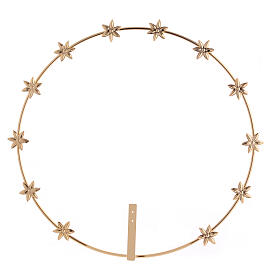 Corona de estrellas latón dorado estrella 6 puntas 30 cm