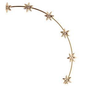 Corona de estrellas latón dorado estrella 6 puntas 30 cm