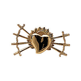 Sacred Heart with 7 golden brass Molina swords 13 cm