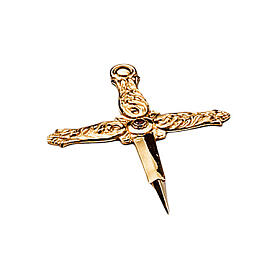 Dagger of the Virgin, 5 in, gold plated brass, Molina