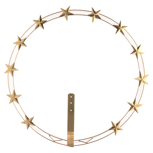 Corona de estrellas d 60 cm latón dorado 1