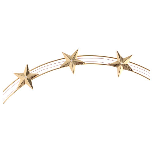 Corona de estrellas d 60 cm latón dorado 3