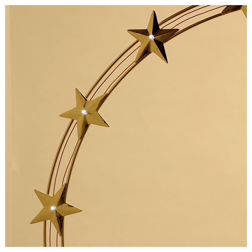 Corona de estrellas d 60 cm latón dorado 6