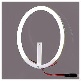 White plexiglass halo for statues with white LED