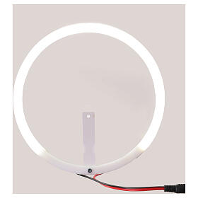 Auréola para estátuas em acrílico branca com LED branco