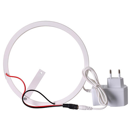 Auréola para estátuas em acrílico branca com LED branco 3