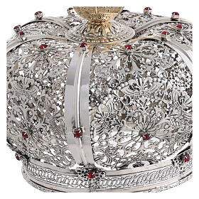 Crown for Our Lady's statue in antique brass with red crystals