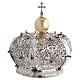 Crown for Our Lady's statue in antique brass with red crystals s1